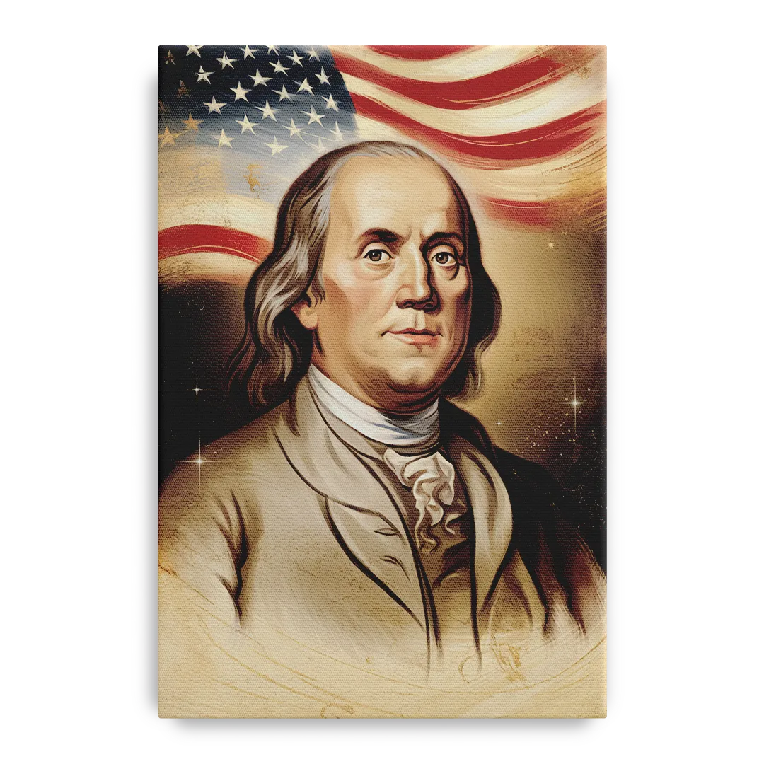 Franklin Patriotic Spirit Front - Canvas Wall Art