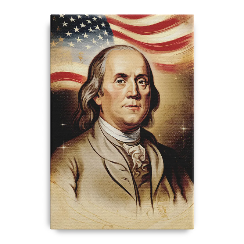 Franklin Patriotic Spirit Front - Canvas Wall Art