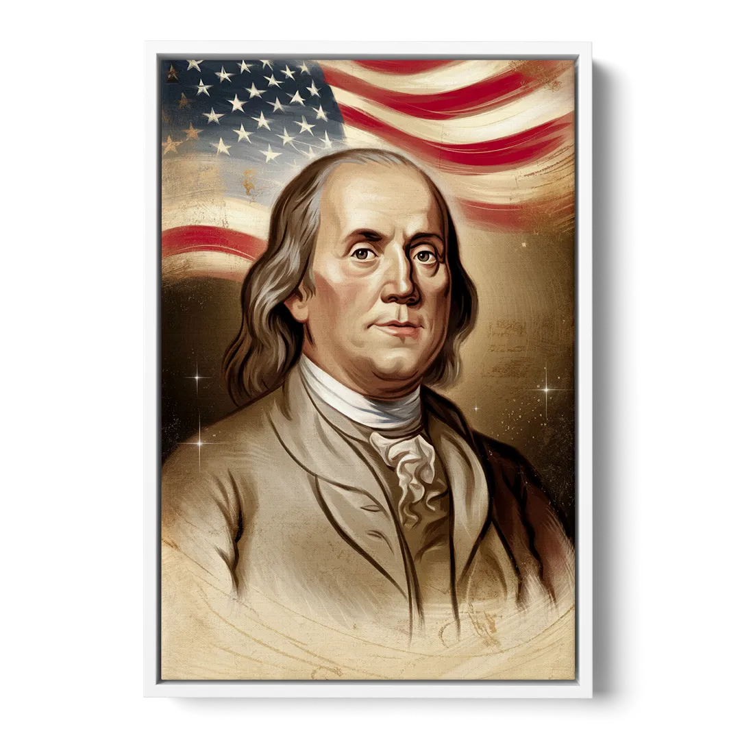 Franklin Patriotic Spirit Front - White Canvas Wall Art