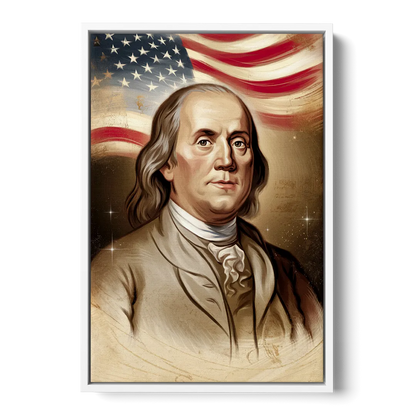 Franklin Patriotic Spirit Front - White Canvas Wall Art
