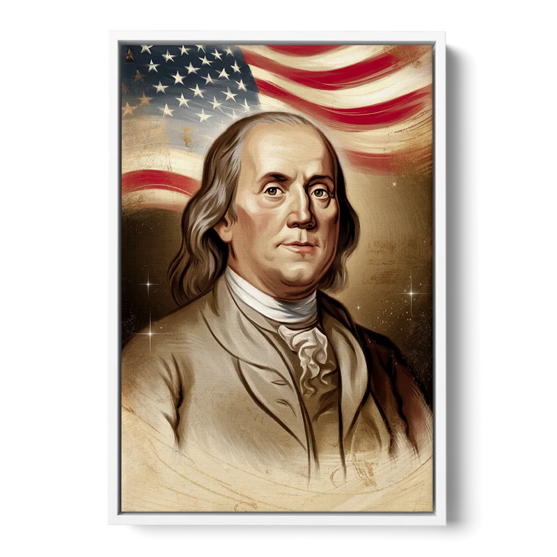 Franklin Patriotic Spirit Front - White Canvas Wall Art