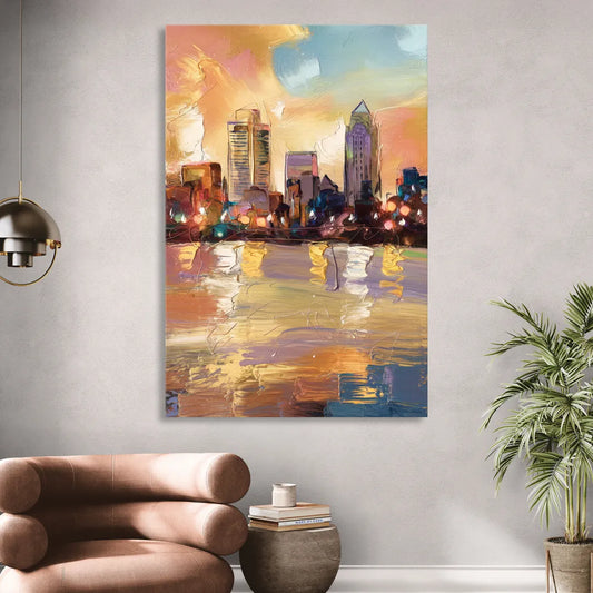 Franklin Skyline View Living Room - Canvas Wall Art