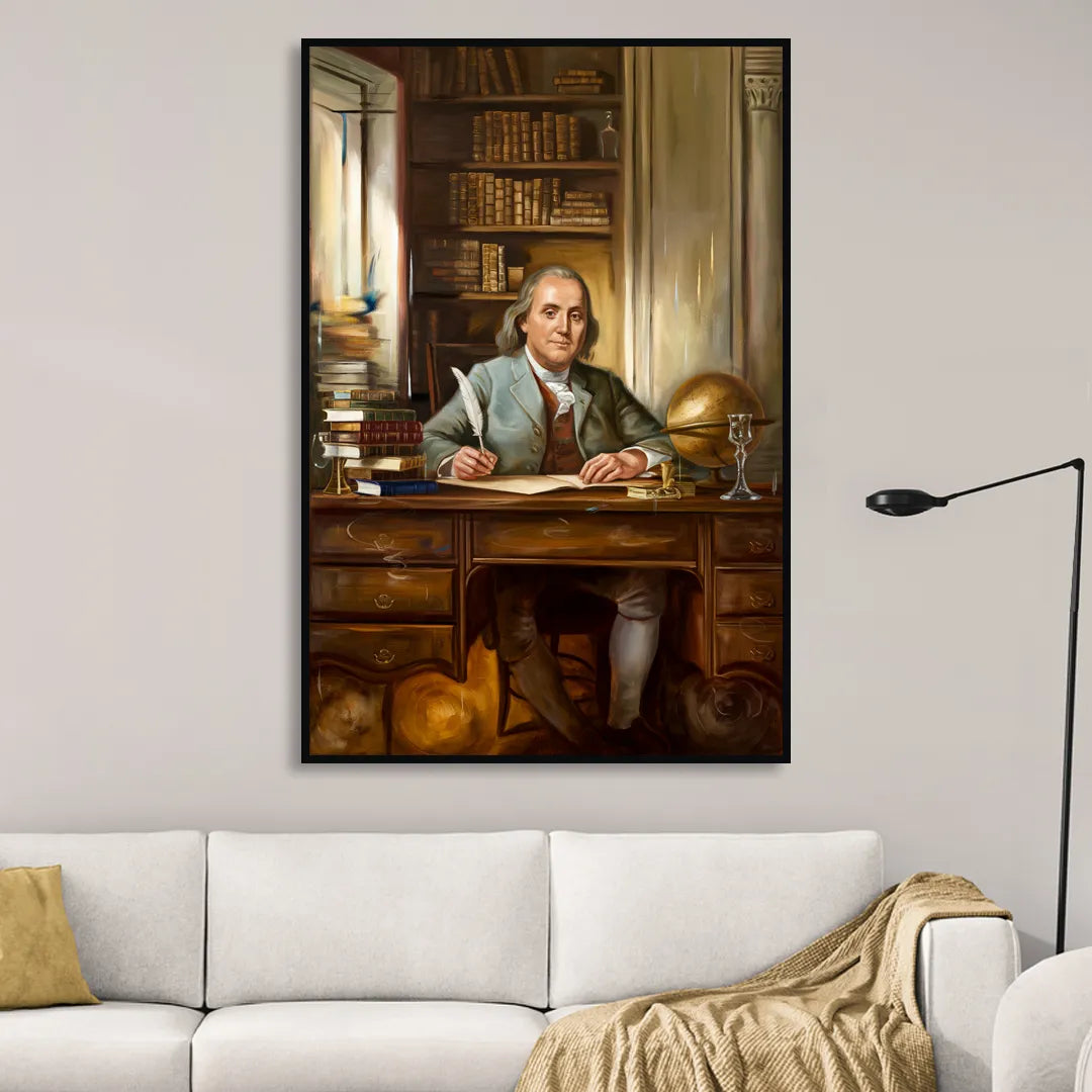 Franklin Timeless Elegance Sitting Room - Black Canvas Wall Art