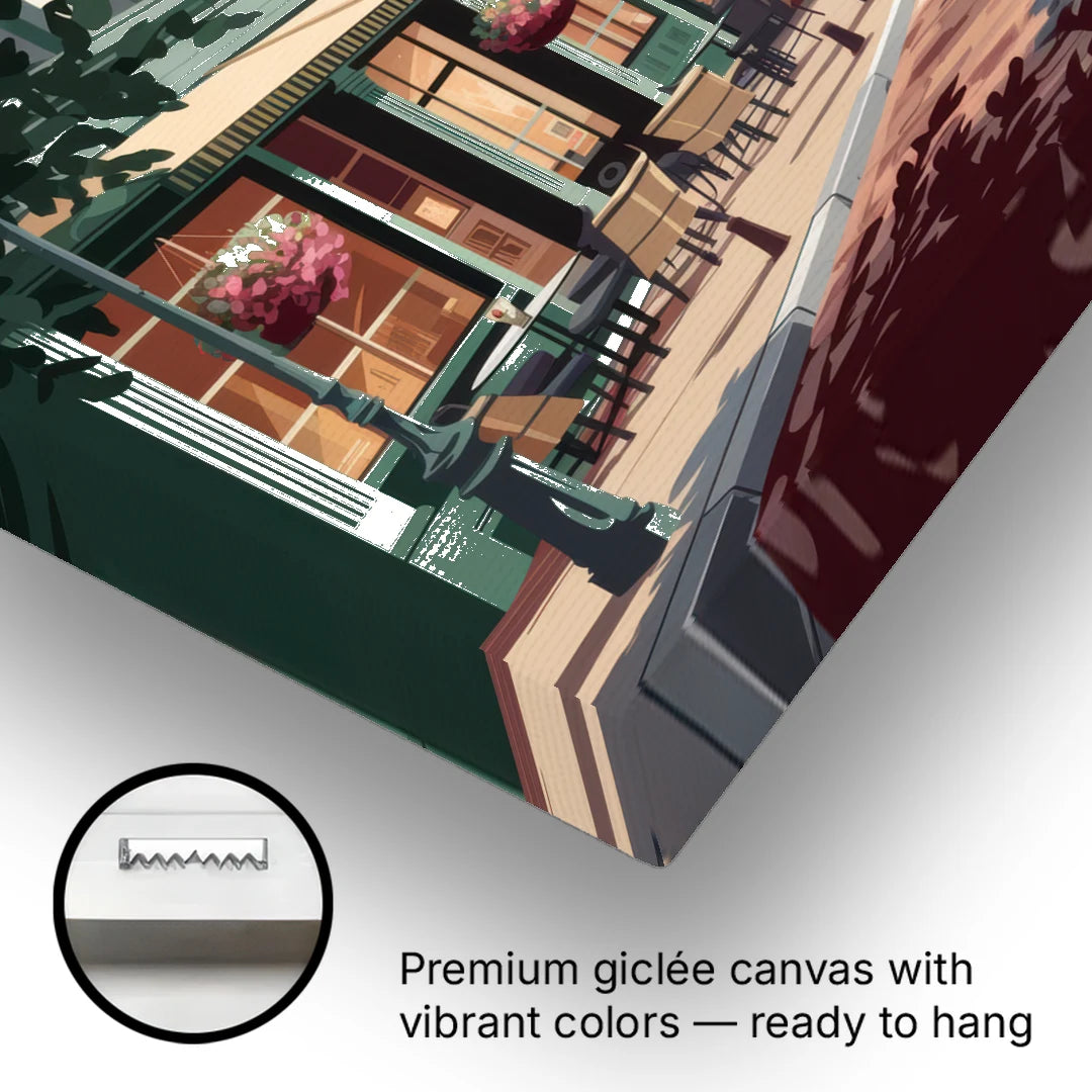 Franklin Vintage Streets - Canvas Wall Art - Gallery Wrap Corner