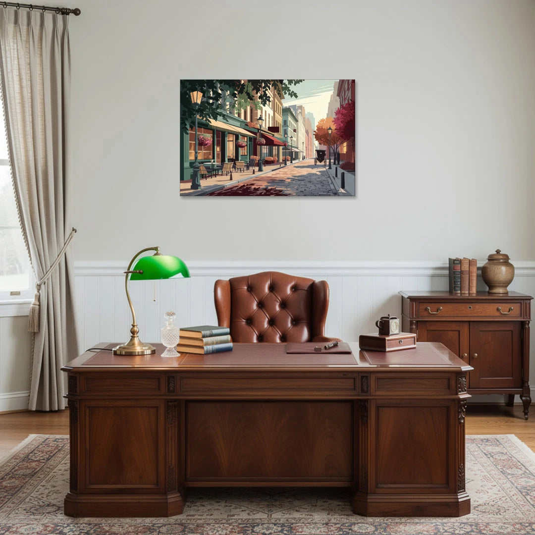 Franklin Vintage Streets - Canvas Wall Art - Office - 36x24