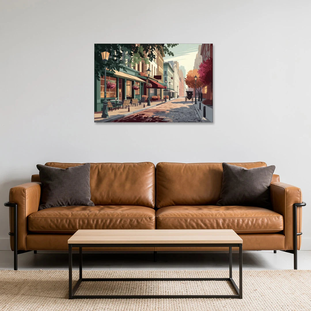 Franklin Vintage Streets - Canvas Wall Art - Sofa - 36x24