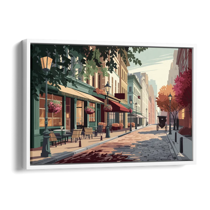 Franklin Vintage Streets Side - White Canvas Wall Art