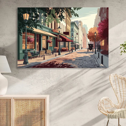Franklin Vintage Streets Living Room - Canvas Wall Art