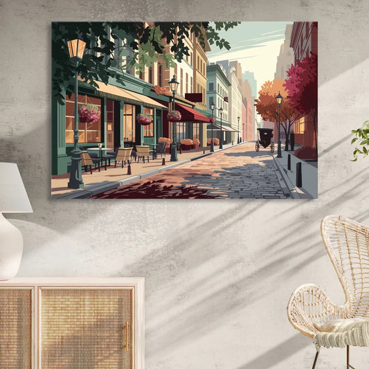 Franklin Vintage Streets Living Room - Canvas Wall Art