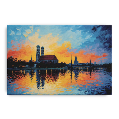 Frauenkirche Silhouette Front - Canvas Wall Art