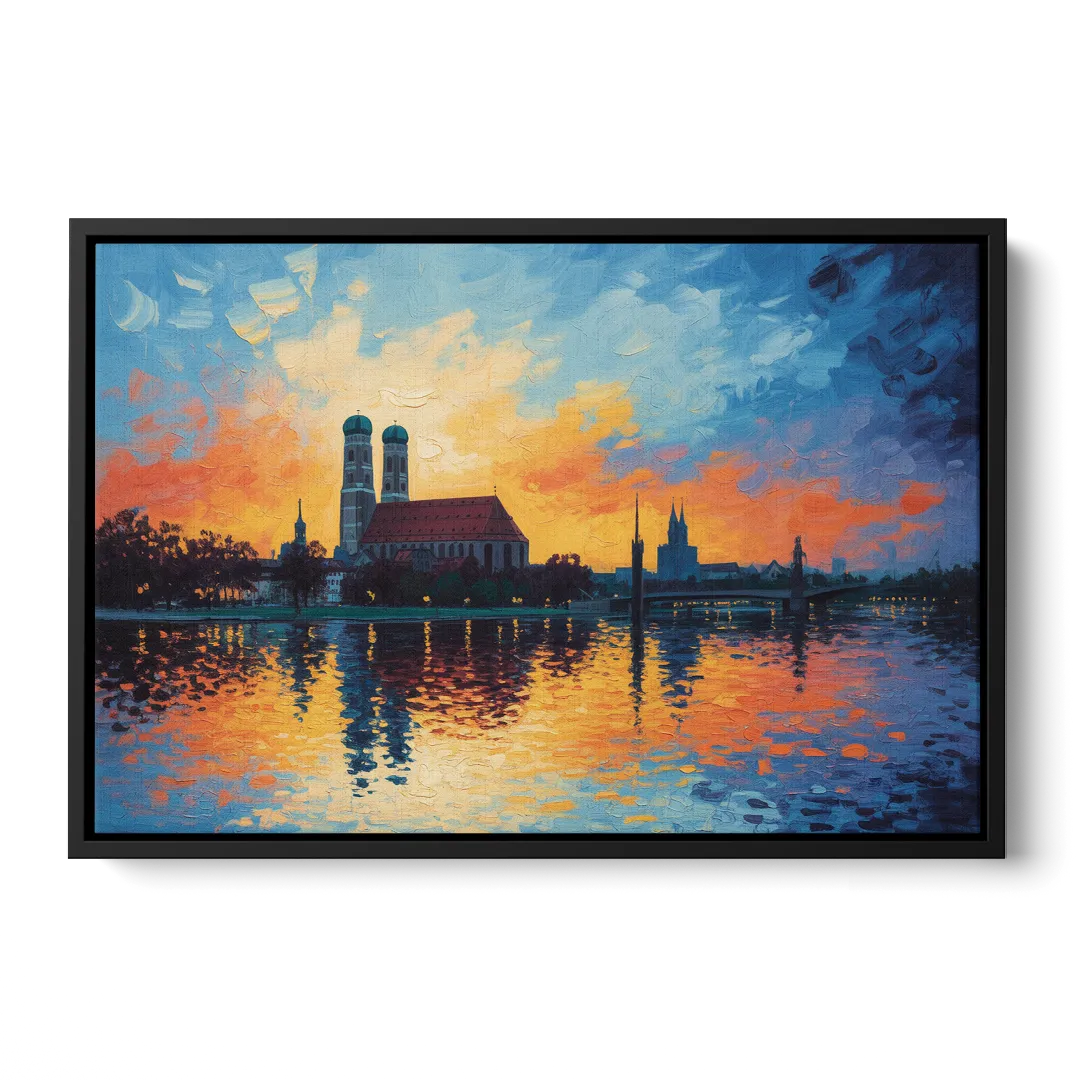 Frauenkirche Silhouette Front - Black Canvas Wall Art
