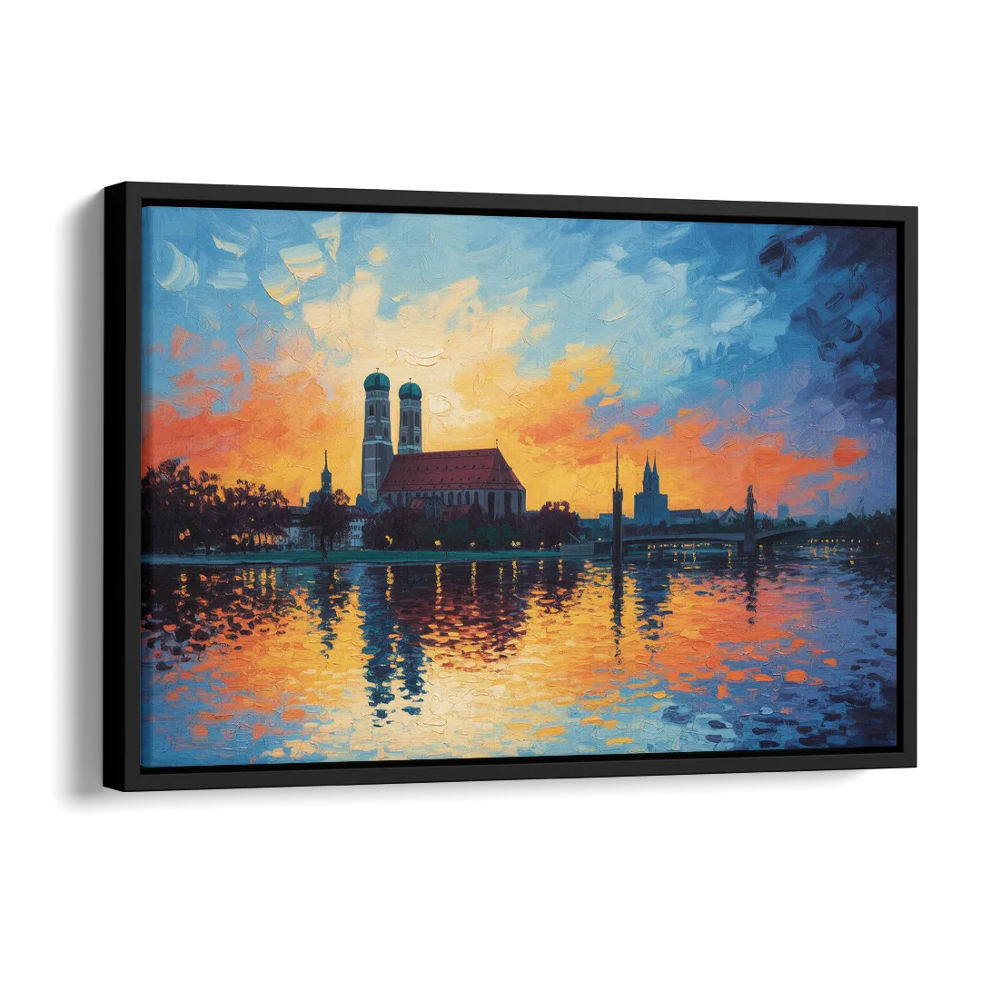 Frauenkirche Silhouette Side - Black Canvas Wall Art