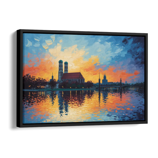 Frauenkirche Silhouette Side - Black Canvas Wall Art
