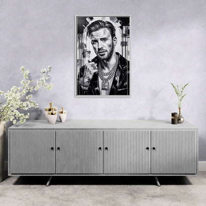 Freedom Born - Living Room White Frame Canvas