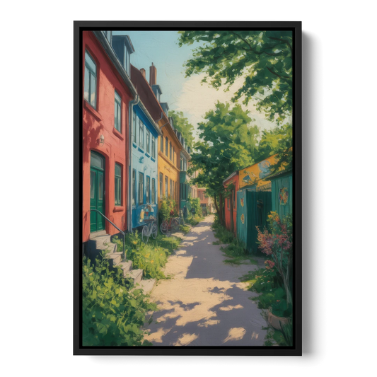 Freetown Christiania - Black Framed Canvas Wall Art - Front