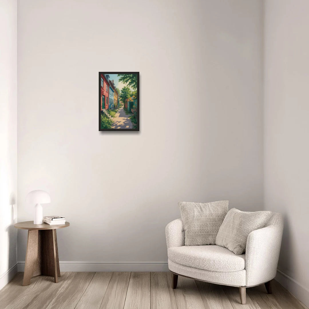 Freetown Christiania - Black Framed Canvas Wall Art - Sofa - 12x18