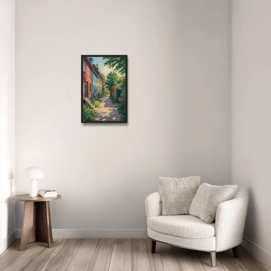Freetown Christiania - Black Framed Canvas Wall Art - Sofa - 16x24