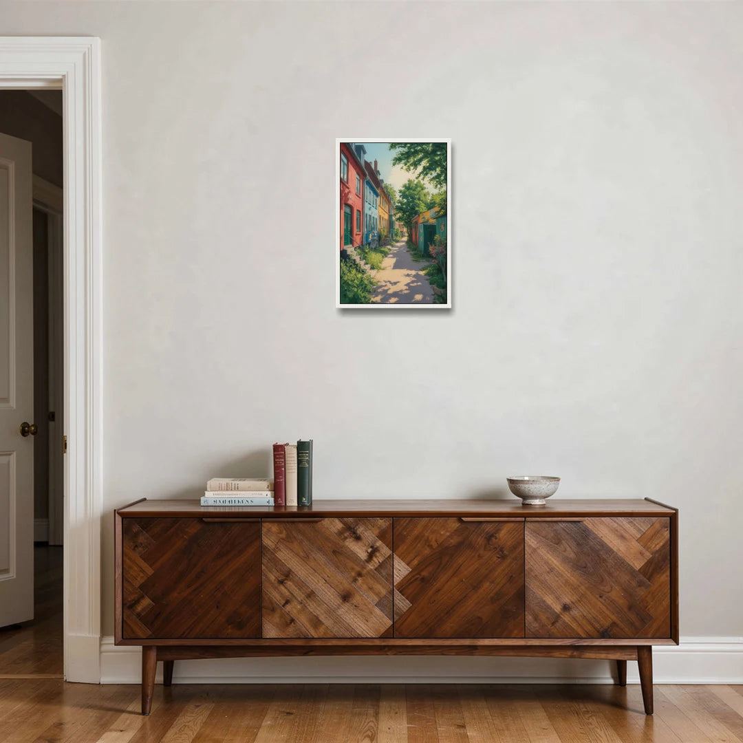 Freetown Christiania - White Framed Canvas Wall Art - Coffee Table - 16x24