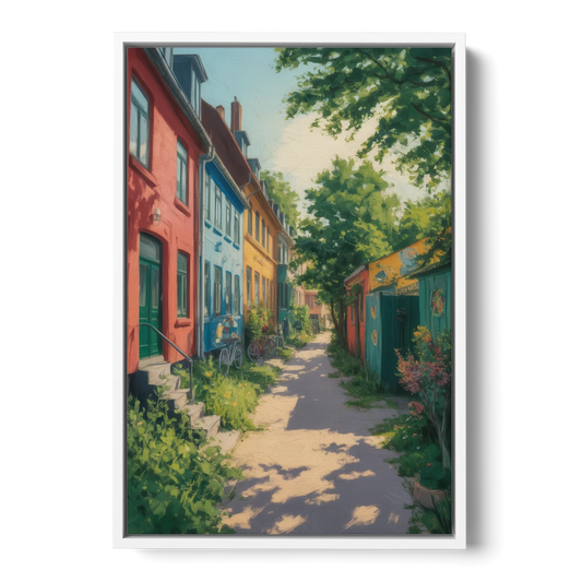 Freetown Christiania - White Framed Canvas Wall Art - Front