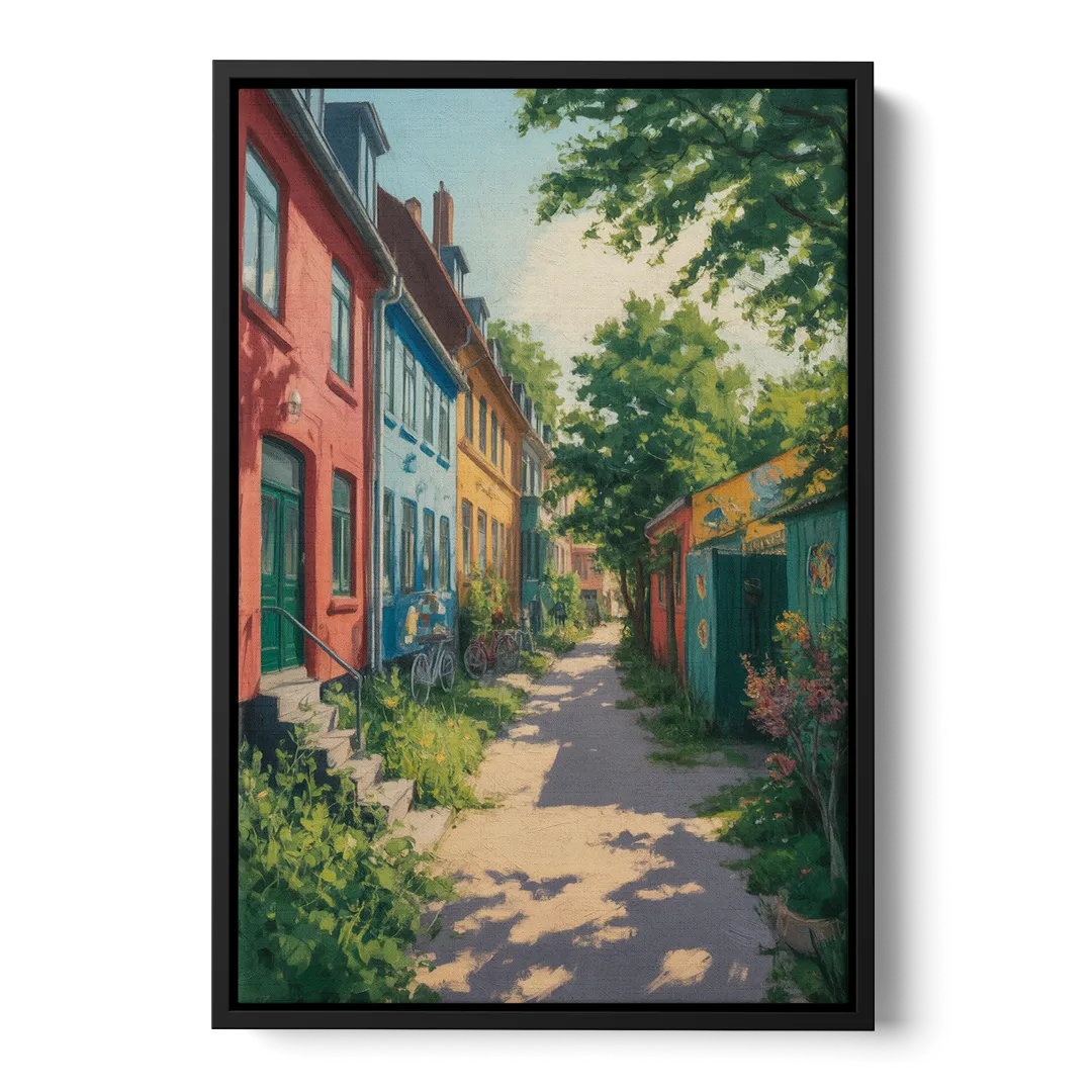 Freetown Christiania Front - Black Canvas Wall Art