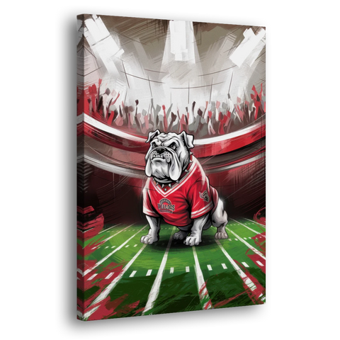 Fresno Bulldogs Game Day - Canvas Wall Art - Side
