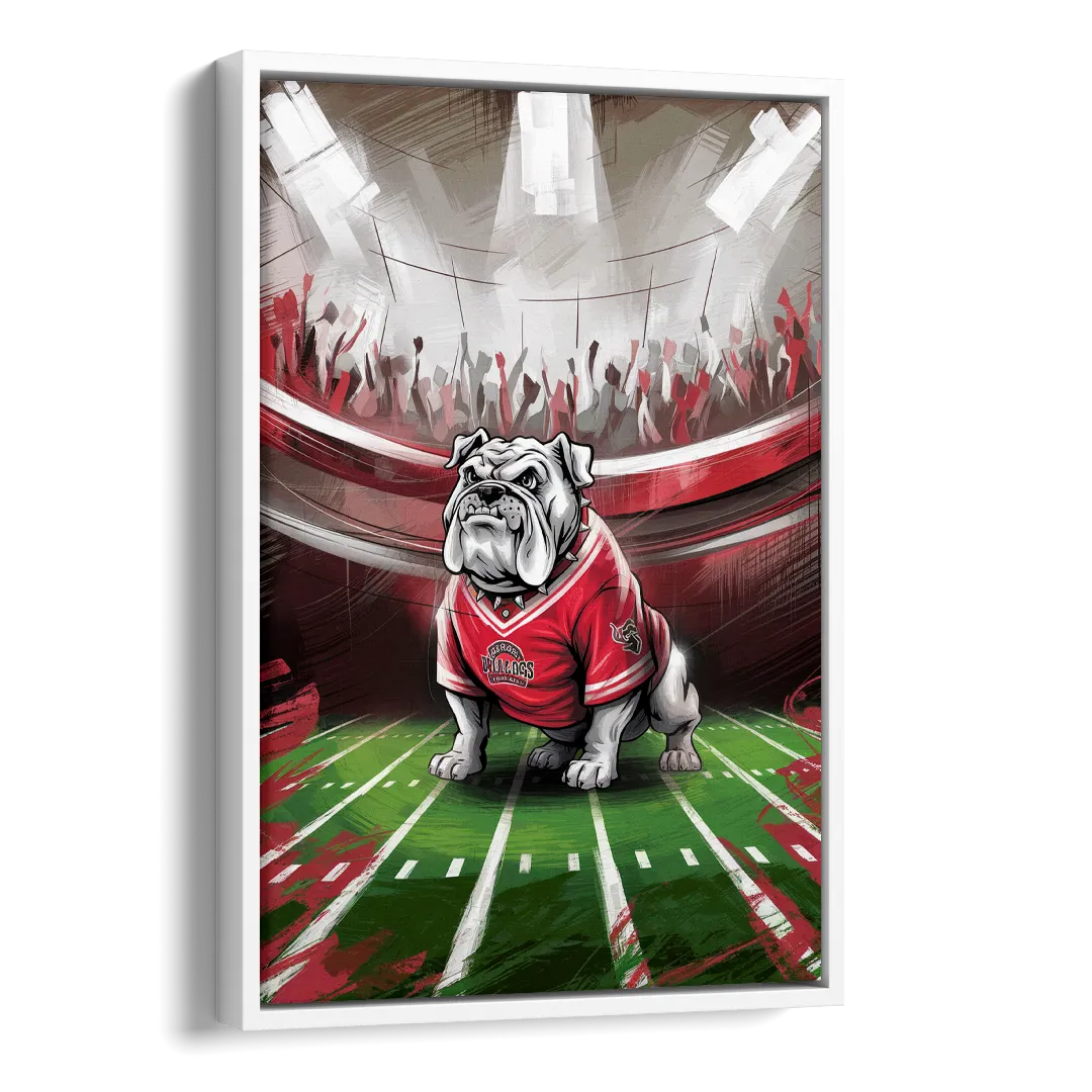 Fresno Bulldogs Game Day Side - White Canvas Wall Art