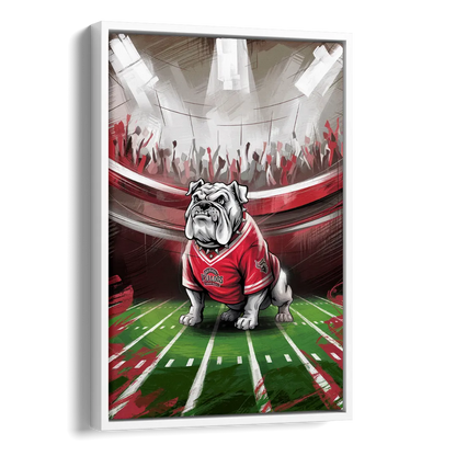 Fresno Bulldogs Game Day Side - White Canvas Wall Art