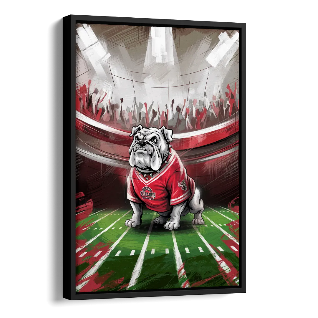 Fresno Bulldogs Game Day Side - Black Canvas Wall Art