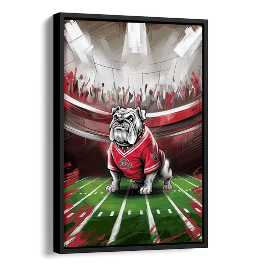 Fresno Bulldogs Game Day Side - Black Canvas Wall Art