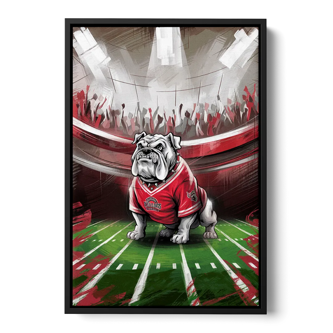 Fresno Bulldogs Game Day Front - Black Canvas Wall Art