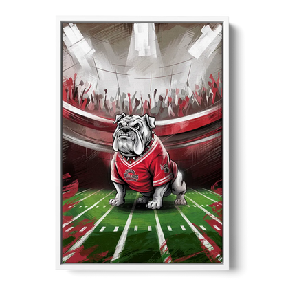 Fresno Bulldogs Game Day Front - White Canvas Wall Art