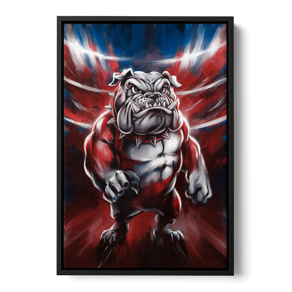 Fresno Bulldogs Legacy Front - Black Canvas Wall Art
