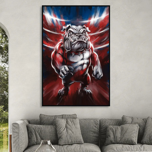 Fresno Bulldogs Legacy Living Room - Black Canvas Wall Art