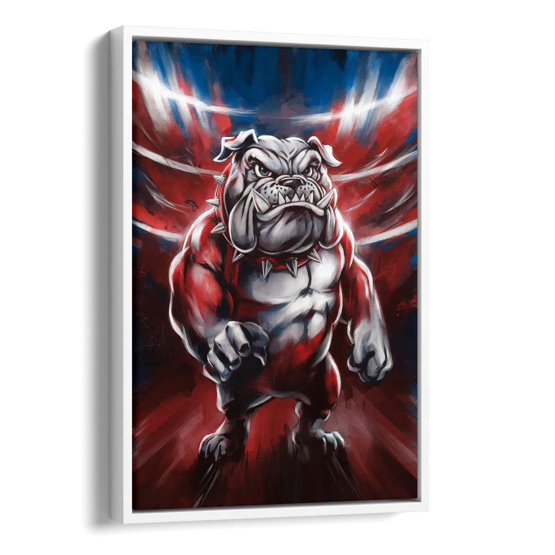 Fresno Bulldogs Legacy Side - White Canvas Wall Art