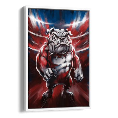 Fresno Bulldogs Legacy Side - White Canvas Wall Art