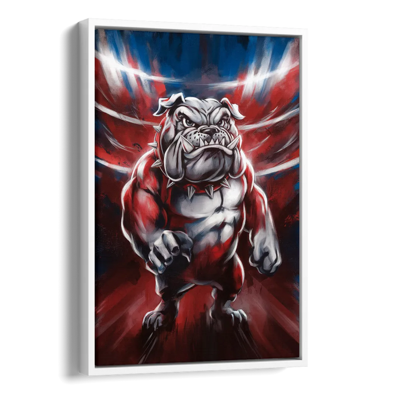 Fresno Bulldogs Legacy Side - White Canvas Wall Art