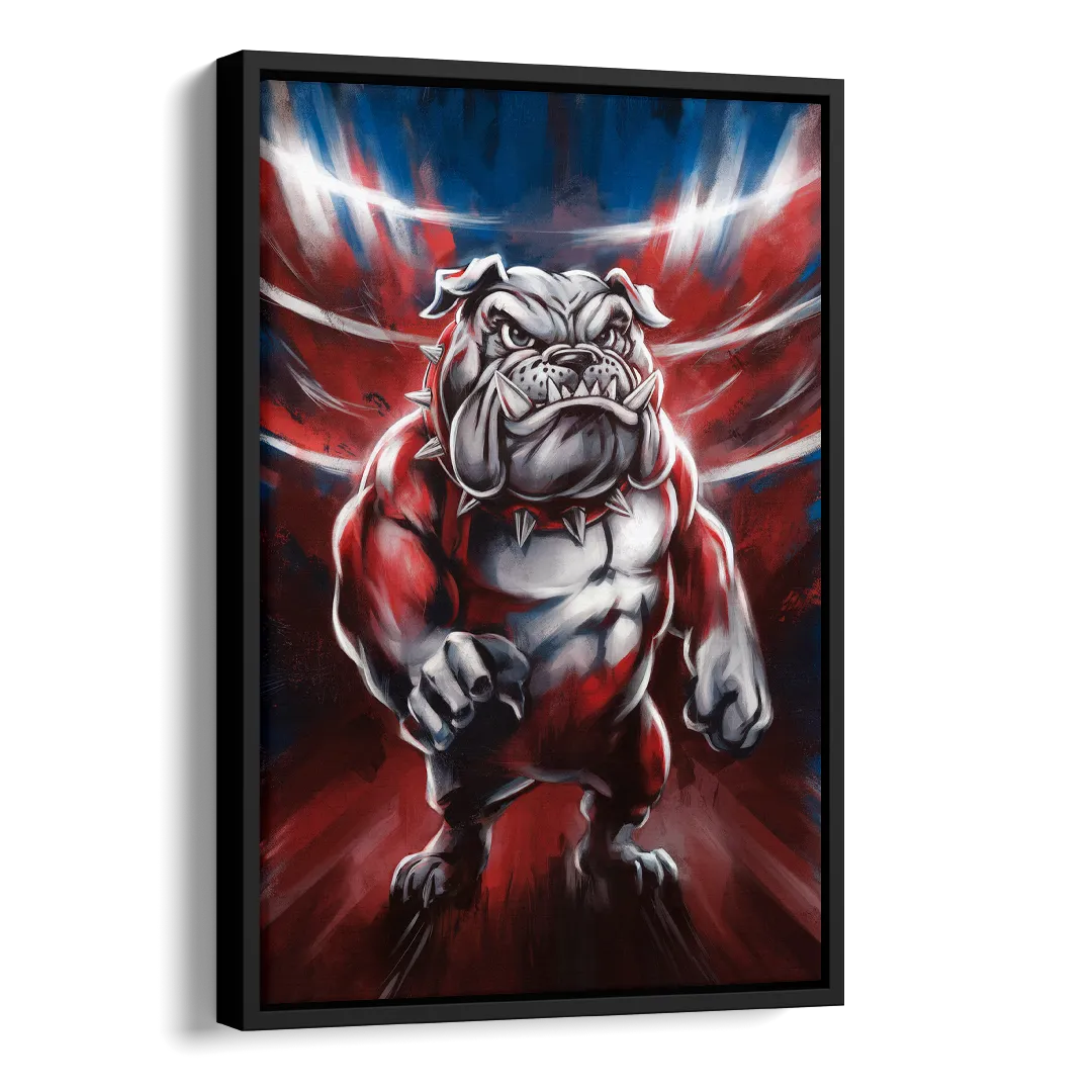Fresno Bulldogs Legacy Side - Black Canvas Wall Art