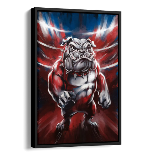 Fresno Bulldogs Legacy Side - Black Canvas Wall Art