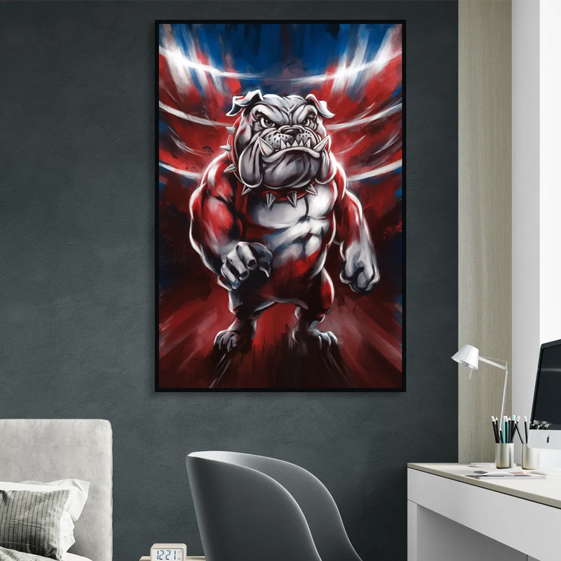 Fresno Bulldogs Legacy Sitting Room - Black Canvas Wall Art