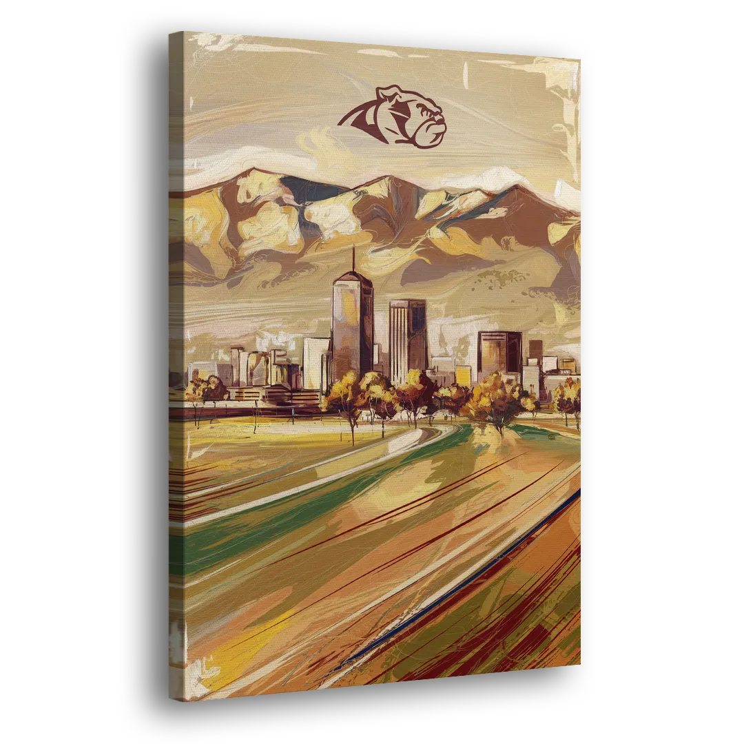 Fresno Cityscape and Team Spirit Side - Canvas Wall Art