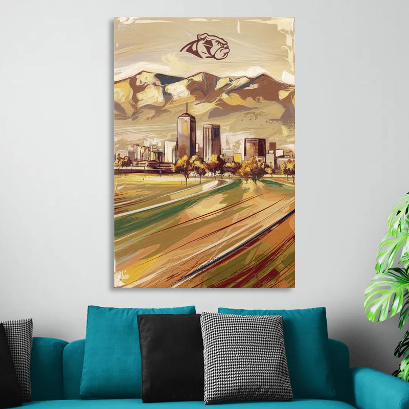 Fresno Cityscape and Team Spirit Sitting Room - Canvas Wall Art