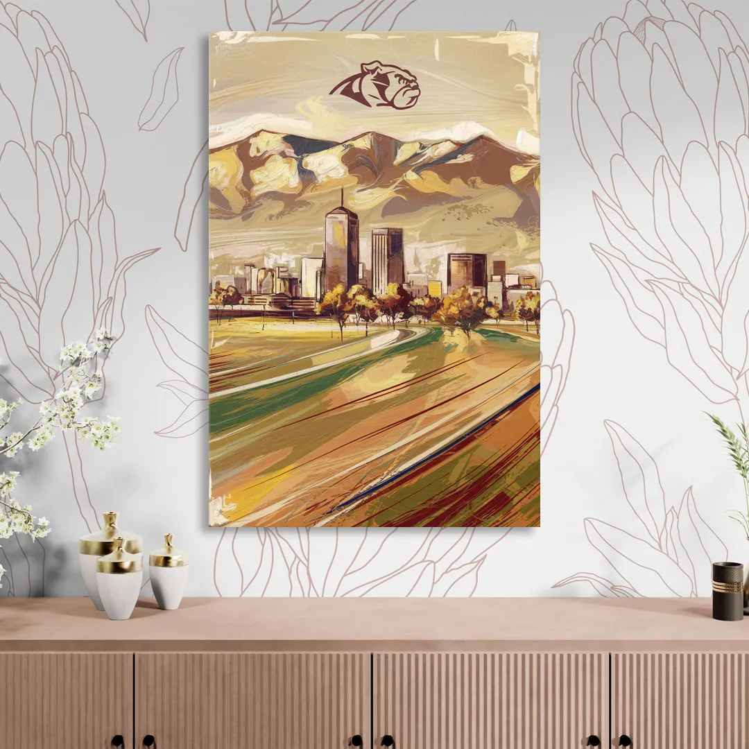 Fresno Cityscape and Team Spirit Living Room - Canvas Wall Art