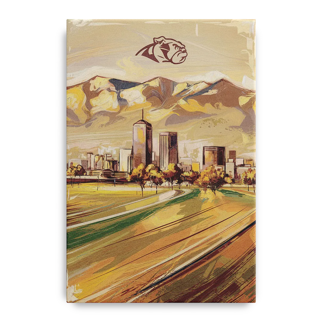 Fresno Cityscape and Team Spirit Front - Canvas Wall Art