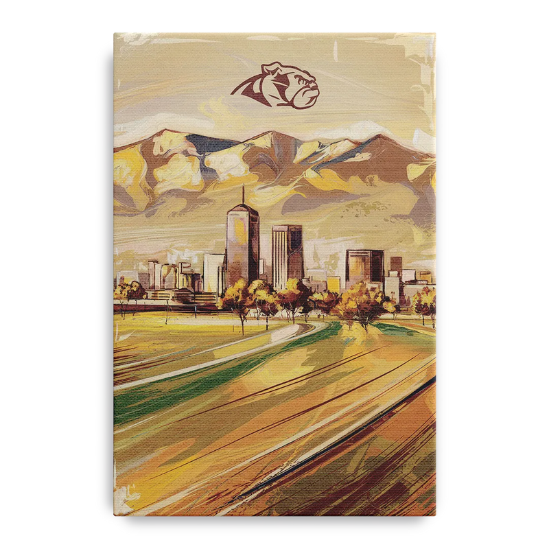 Fresno Cityscape and Team Spirit Front - Canvas Wall Art