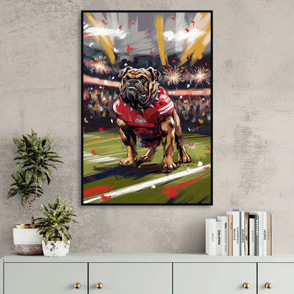 Fresno State Bulldogs Championship Glory Living Room - Black Canvas Wall Art