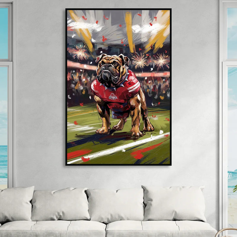 Fresno State Bulldogs Championship Glory Sitting Room - Black Canvas Wall Art