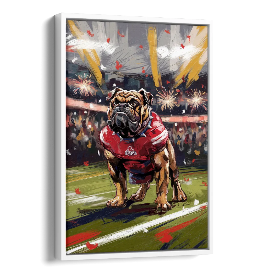 Fresno State Bulldogs Championship Glory Side - White Canvas Wall Art