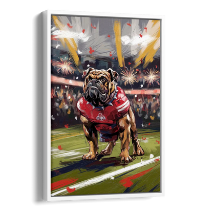 Fresno State Bulldogs Championship Glory Side - White Canvas Wall Art