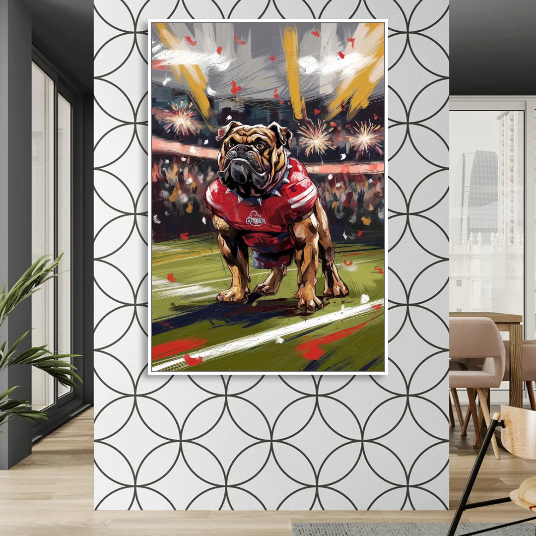 Fresno State Bulldogs Championship Glory Sitting Room - White Canvas Wall Art
