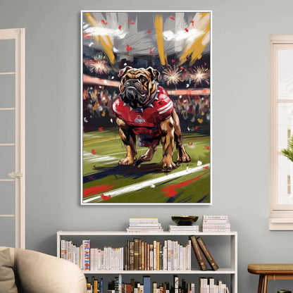 Fresno State Bulldogs Championship Glory Living Room - White Canvas Wall Art